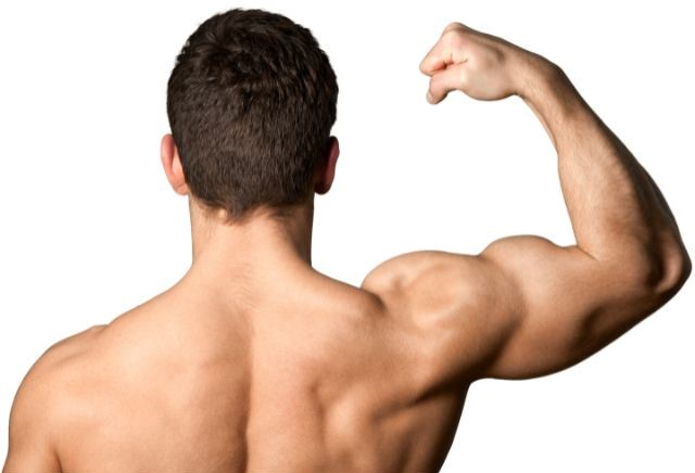A man flexing his biceps