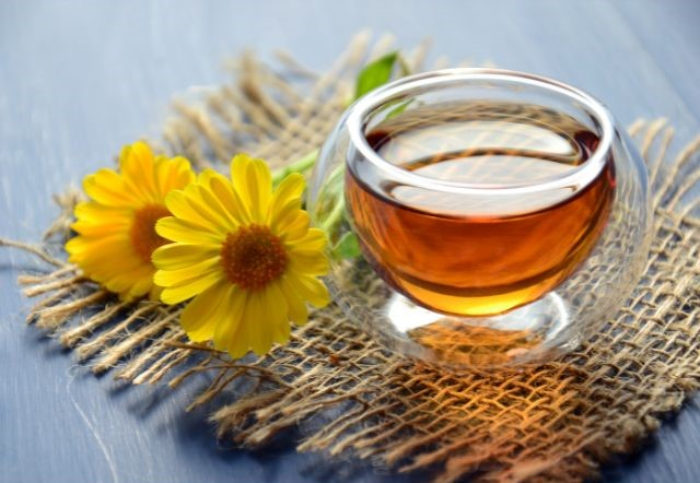 A glass of herbal tea