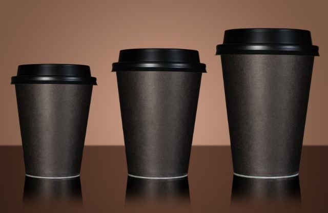 3 coffee mugs of varying sizes