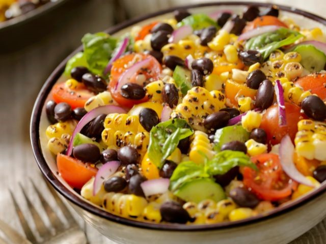 bean salad served in a bowl