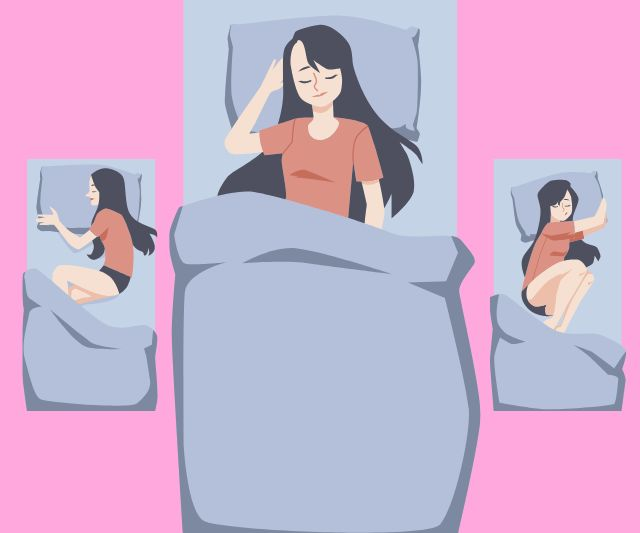 a woman sleeping in different positions (Best Sleeping Position For Weight loss)