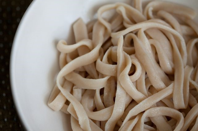 a plate of whole wheat noodles