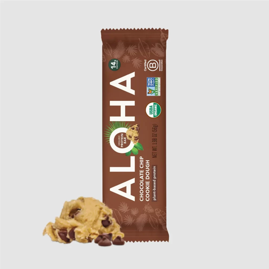 a bar of chocolate chip cookies with the word aha on it