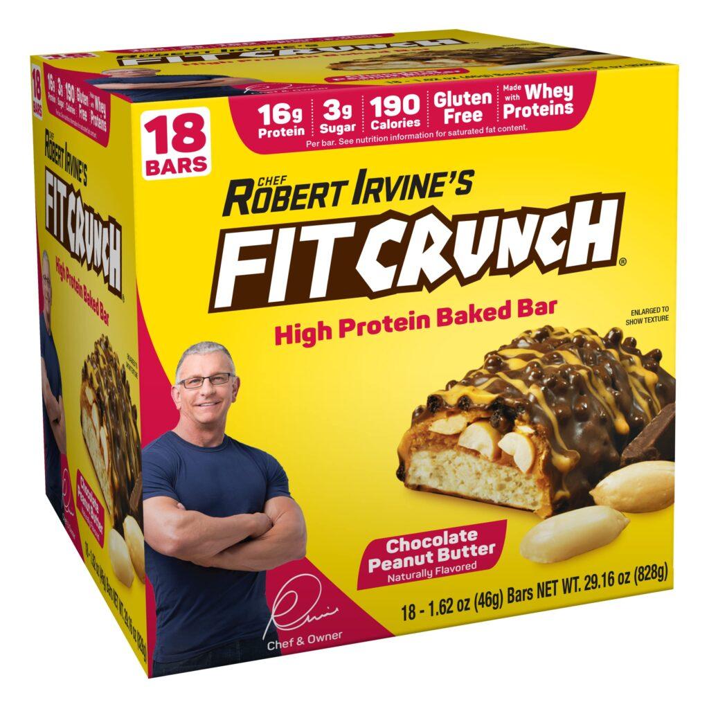 a box of robert irving's fit crunch high protein baked bar (are fit crunch bars good for weight loss?)