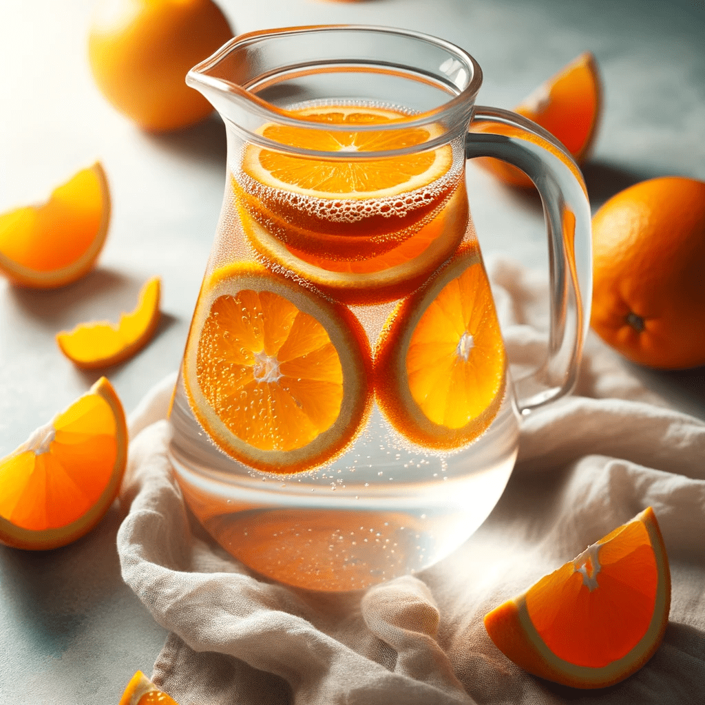 a jar of orange infused water